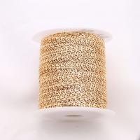 Brass, gold color plated, DIY & hollow, metallic color plated, 10m/Lot, Sold By Lot