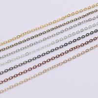 Iron Twist Oval Chain Copper Coated Iron plated DIY 1.5-3.5mm Sold By Bag