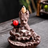 Backflow Incense Burner, Porcelain, handmade, for home and office & durable, 105x110x110mm, Sold By PC