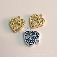Tibetan Style Heart Pendants, plated, DIY & hollow, more colors for choice, nickel, lead & cadmium free, 15x16x2mm, Sold By PC
