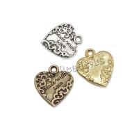Tibetan Style Heart Pendants, plated, DIY, more colors for choice, nickel, lead & cadmium free, 20x17mm, 100PCs/Bag, Sold By Bag