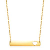 Titanium Steel Necklace, with 2inch extender chain, Rectangle, gold color plated, oval chain & for woman, 31x6mm, Length:Approx 15.7 Inch, 2Strands/Bag, Sold By Bag