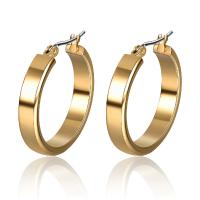 Titanium Steel Huggie Hoop Earring Donut gold color plated for woman Sold By Bag