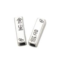 925 Sterling Silver Straight Tube Rectangle silver color plated DIY Approx 2.6mm Sold By Pair