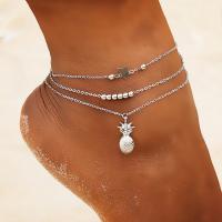 Zinc Alloy Anklet fashion jewelry & multilayer Sold By Set