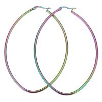Stainless Steel Hoop Earring, plated, fashion jewelry & for woman, 56x80mm, Sold By Pair