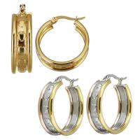Stainless Steel Hoop Earring, plated, fashion jewelry & for woman, 8x27mm, Sold By Pair