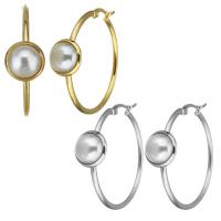 Stainless Steel Hoop Earring, plated, fashion jewelry & for woman, more colors for choice, 12x36mm, Sold By Pair