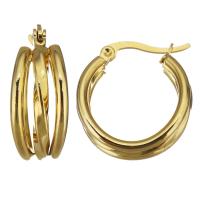 Stainless Steel Hoop Earring plated fashion jewelry & for woman golden Sold By Pair