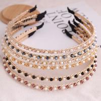 Hair Bands, Tibetan Style, with Crystal & Glass Pearl, gold color plated, for woman, more colors for choice, nickel, lead & cadmium free, 145x130mm, Sold By PC