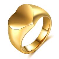 Ring Finger Titantium stali, Serce, Powlekane, DIY & dla obu płci & różnej wielkości do wyboru, złoty, 16*12mm, sprzedane przez PC