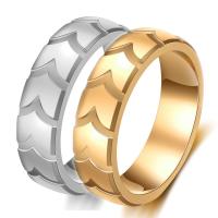 Titantium Steel δάχτυλο του δακτυλίου, Titanium Steel, Rondelle, επιχρυσωμένο, για άνδρες και γυναίκες, περισσότερα χρώματα για την επιλογή, 6mm, Sold Με PC