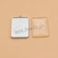 Zinc Alloy Pendant Cabochon Setting Square plated DIY & double-sided 25*35mm  Sold By PC