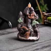 Backflow Incense Burner, Porcelain, handmade, for home and office & durable, 105x110x160mm, Sold By PC