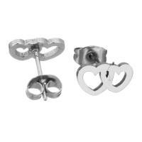 Stainless Steel Stud Earring Set, Stud ørering, Heart, forgyldt, mode smykker & for kvinde, 10x6mm, Solgt af sæt