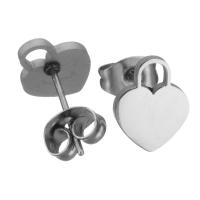 Stainless Steel Stud Earring Set, Stud ørering, Heart, forgyldt, mode smykker & for kvinde, 7.50x10mm, Solgt af sæt