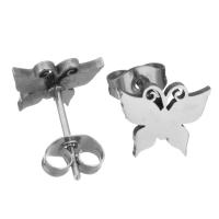 Stainless Steel Stud Earring Set, Stud ørering, Butterfly, forgyldt, mode smykker & for kvinde, 10x8mm, Solgt af sæt
