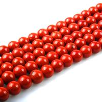 Naturlig rød agat perler, Red Jasper, Runde, poleret, du kan DIY & forskellig størrelse for valg, rød, Solgt Per Ca. 15 inch Strand