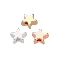 Brass Jewelry Beads, Star, plated, DIY, more colors for choice, 8mm, Hole:Approx 1.8mm, 50PCs/Lot, Sold By Lot