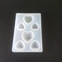 DIY Epoxy Mold Set, Silicone, Heart, plated, durable, 43x65x7mm, Sold By PC