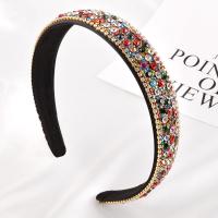 Hair Bands, Cloth, durable & cute & for woman & with rhinestone, multi-colored, 130x25mm, Sold By PC