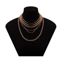 Mode-Multi-Layer-Halskette, Zinklegierung, plattiert, nachhaltiges & für Frau, keine, frei von Nickel, Blei & Kadmium, verkauft von PC