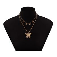 Multi Layer Necklace Zinc Alloy plated durable & for woman nickel lead & cadmium free Sold By PC