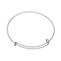 Adjustable Wire Bangle, Iron, silver color plated, for woman, nickel, lead & cadmium free, Inner Diameter:Approx 63mmmm, Sold By PC