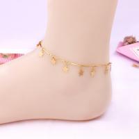 Zinc Alloy Anklet Star plated bar chain & for woman nickel lead & cadmium free 7mm Sold Per Approx 8.7 Inch Strand