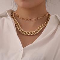 Zinc Alloy smykker halskæde, forgyldt, 2 stykker & twist oval kæde & for kvinde, flere farver til valg, nikkel, bly & cadmium fri, 15mm, Længde Ca. 13.4 inch, Solgt af sæt