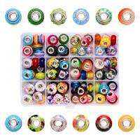 Acryl Großes Loch Perlen, DIY, gemischte Farben, 128x97x22mm,14x9mm, Bohrung:ca. 5mm, 96PCs/Box, verkauft von Box