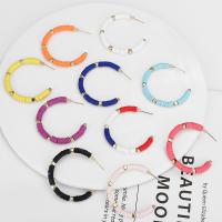 Polymer Clay Hoop Earring, with Stainless Steel, fashion jewelry & for woman, more colors for choice, 5mm, Sold By Pair
