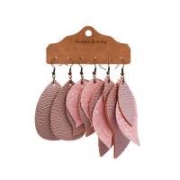 PU Leather Earring Set, earring, Teardrop, plated, fashion jewelry & for woman, more colors for choice, Sold By Set