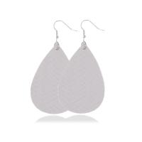 PU Leather Drop Earring Teardrop plated fashion jewelry & for woman Sold By Pair
