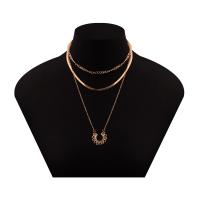 Multi Layer Necklace Zinc Alloy plated for woman nickel lead & cadmium free Length 14.17 Inch Sold By PC