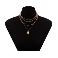 Mode-Multi-Layer-Halskette, Zinklegierung, plattiert, 2 Stück & mehrschichtig & für Frau, keine, frei von Nickel, Blei & Kadmium, Länge:13.8 ZollInch, verkauft von PC