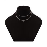 Layered Choker Zinc Alloy plated multilayer & for woman nickel lead & cadmium free Length 14.6 Inch Sold By PC