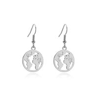 Zinc Alloy Drop Earrings Round plated for woman nickel lead & cadmium free 38mm Sold By Pair