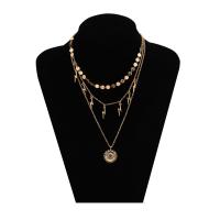 Multi Layer Necklace, Tibetan Style, plated, multilayer & for woman, more colors for choice, nickel, lead & cadmium free, Length:15.15 Inch, Sold By Pair
