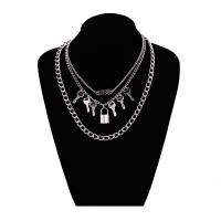 Mode-Multi-Layer-Halskette, Zinklegierung, plattiert, 2 Stück & mehrschichtig & für Frau, keine, frei von Nickel, Blei & Kadmium, verkauft von PC