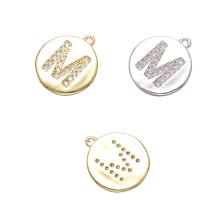 Cubic Zirconia Micro Pave Brass Pendant, Round, plated, micro pave cubic zirconia, more colors for choice, 16*14mm, Hole:Approx 1mm, 10PC/Lot, Sold By Lot