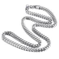 Stainless Steel Chain Ogrlica, Nehrđajući čelik, pšenice lanac, izvorna boja, 3.9mm, Prodano Per Približno 30 inčni Strand