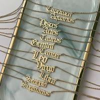 Zinc Alloy Jewelry Necklace gold color plated Zodiac symbols jewelry & rolo chain & for woman nickel lead & cadmium free Sold By Bag
