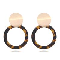 Acrylic Drop Earring Round plated & for woman 53*38mm Sold By Lot