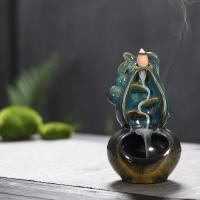 Backflow Incense Burner, Porcelain, handmade, for home and office & durable, 105x95x180mm, Sold By PC