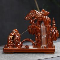 Backflow Incense Burner, Porcelain, handmade, for home and office & durable, 195x75x150mm, Sold By PC
