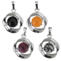 Gemstone Pendants Jewelry Brass plated fashion jewelry & DIY nickel lead & cadmium free Approx Sold By PC