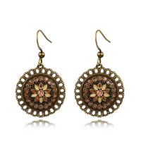 Zinc Alloy Drop Earrings Round for woman nickel lead & cadmium free Sold By Bag
