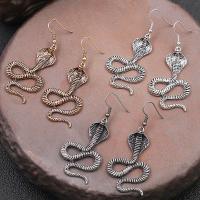 Zinc Alloy Drop Earrings Snake plated vintage & for woman nickel lead & cadmium free Sold By Lot