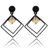 Brass Drop Earring, Rhombus, for woman & hollow, more colors for choice, 34x48mm, 5Pairs/Lot, Sold By Lot